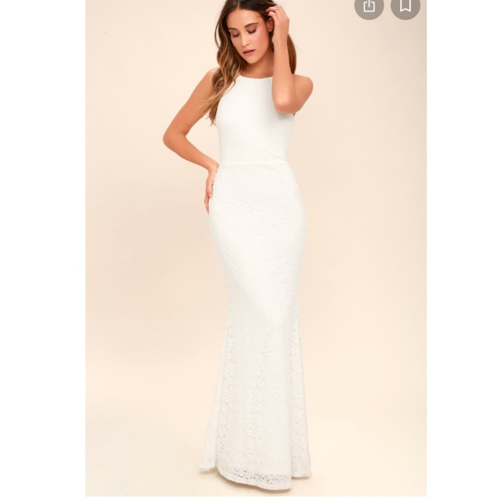 Lulus long white dress in size small